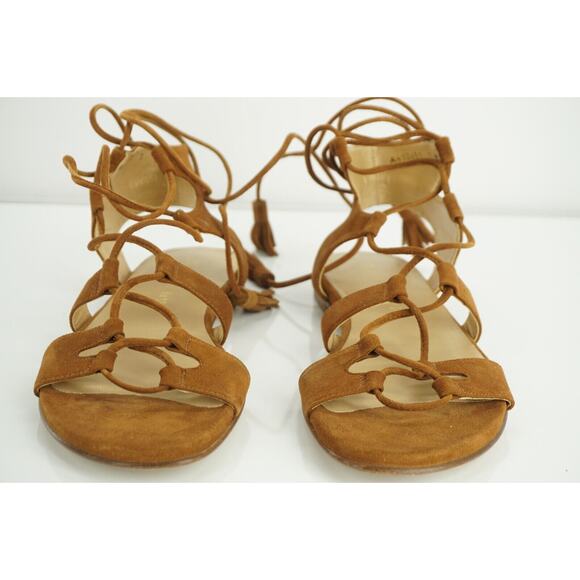 Stuart Weitzman The Romanflat Ankle Strap Flat Sandals Size 7 Gladiator $455 - Picture 2 of 12